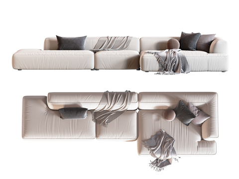 MISSANA modern white corner sofa