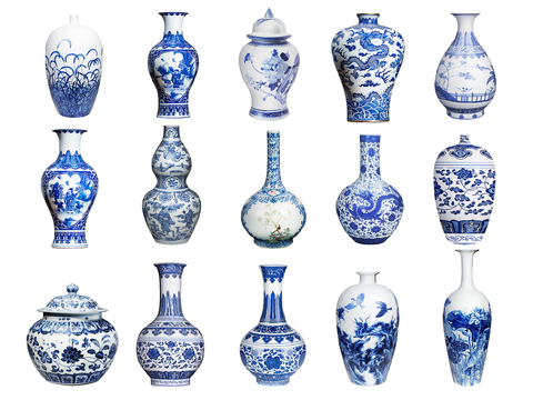 Blue and White Porcelain Ceramic Ware