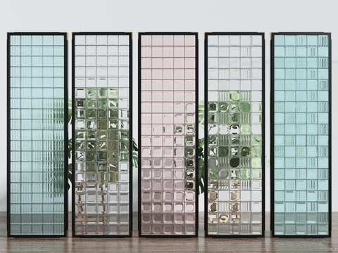 Modern glass brick wall partition