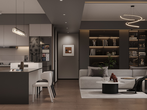 Dao Heng renderings design, modern Living&Dining Room free of charge