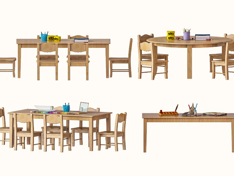 Modern Solid Wood kids Table&Chair