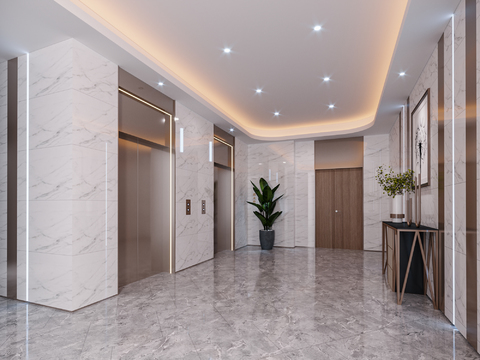 Modern Affordable Luxury Style Hotel Elevator Hall