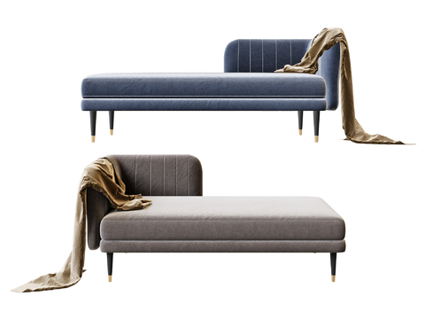 Modern fabric chaise longue