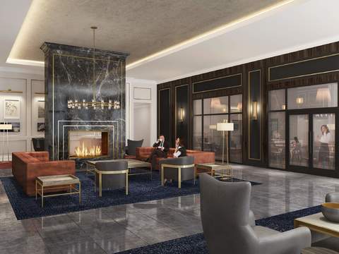 Modern Hotel Lobby Reception Area