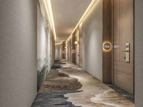 New Chinese Hotel Corridor