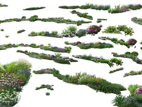 modern green plant flowers bushes psd