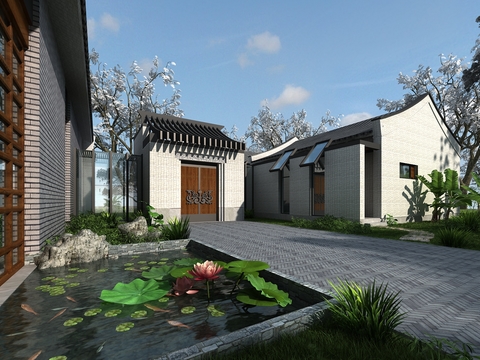 New Chinese Courtyard Garden Free