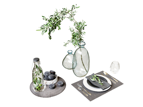 Modern western tableware vase combination