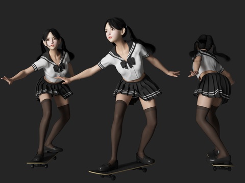 Modern Skateboard JK Girly Figure