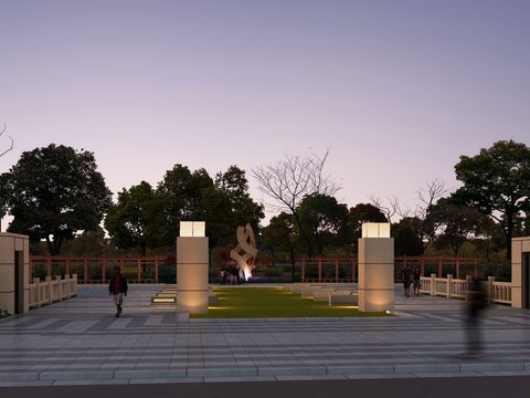 modern park garden night view psd