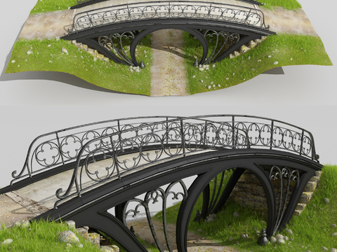 European-style iron-frame arch bridge