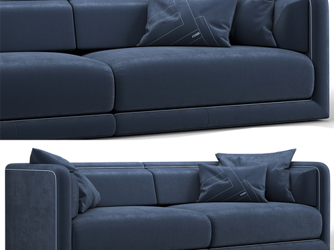 Fendi modern fabric two-seat sofa