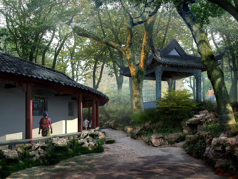 Chinese ancient building pavilion pavilion psd