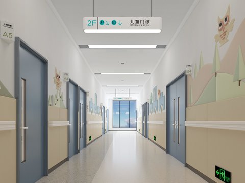 Modern Children's Hospital Corridor