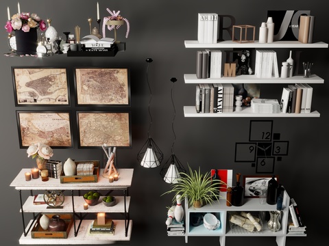 Modern laminate shelf ornaments