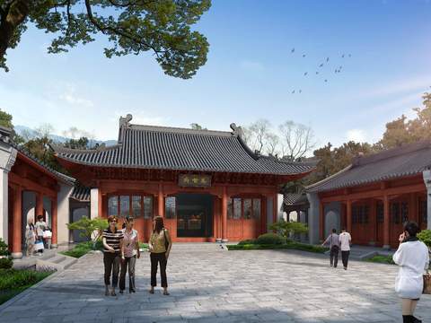 Chinese ancient governor's house psd