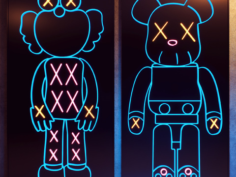 modern kaws neon decorative lights