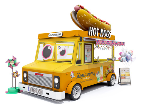 Hot Dog Car Street View Car