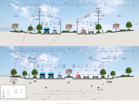 modern car facade landscape map psd