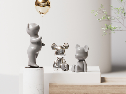 Modern Art Toy Bear Sculpture Ornaments