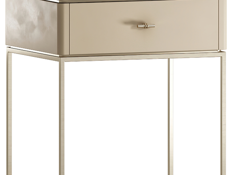 Fendi Modern Champagne Gold Paint Bedside Cabinet