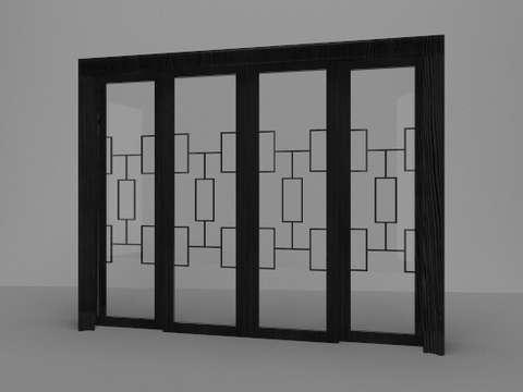 Neo-Chinese Style solid wood sliding door free