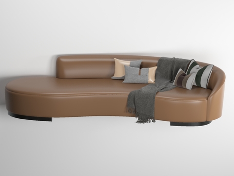 Modern Leather Curved Sofa Free