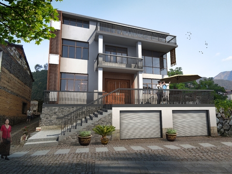 modern residential building exterior psd