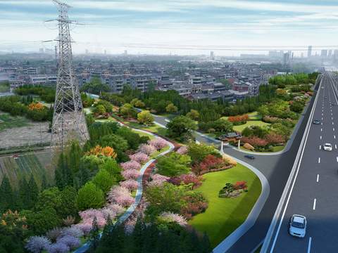 modern highway plant landscape psd