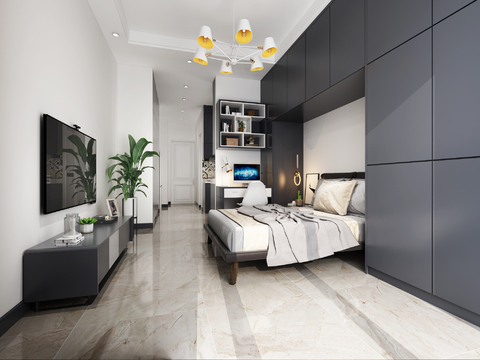 Modern Single Apartment Bedroom