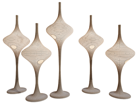 Southeast Asia rattan floor lamp