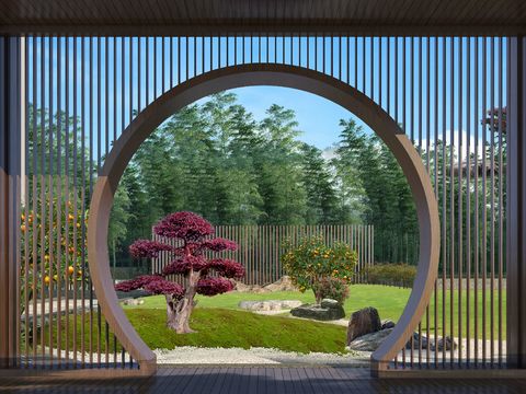 modern courtyard garden landscape psd