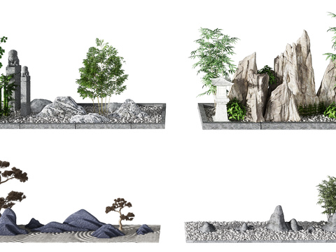 New Chinese rockery landscape sketch