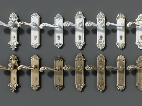 European-style metal door handle