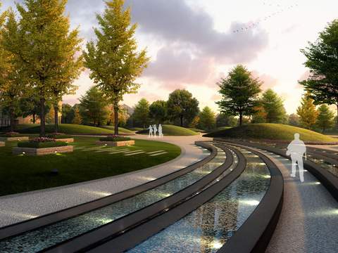 modern square park landscape psd