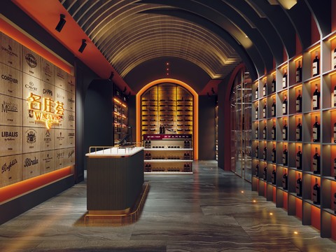 Modern Red Wine Store