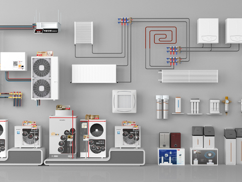 Air conditioning external unit floor heating water purification equipment