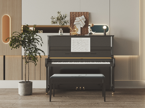 Modern Black Piano