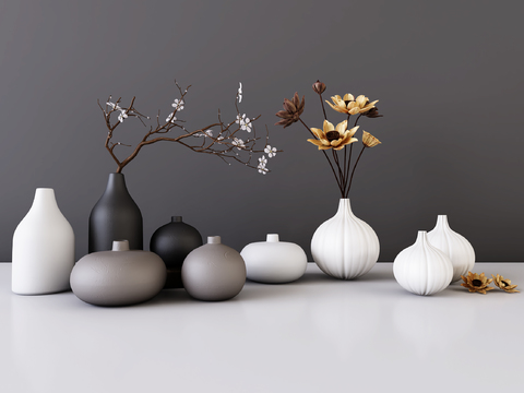 New Chinese Ceramic Vase Jar Ornaments Combination