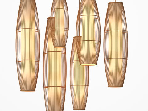 Natural wind bamboo chandelier