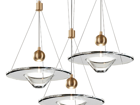 Flos round glass chandelier