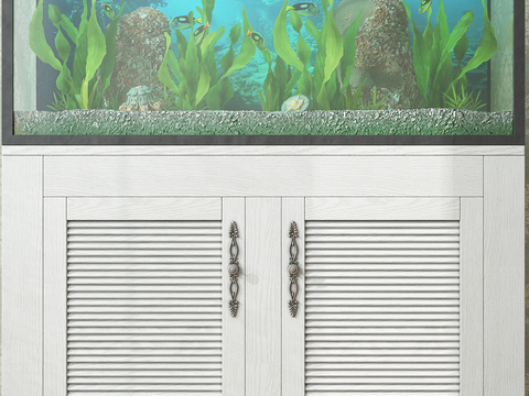 Modern fish tank base combination