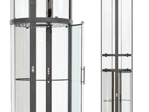 Modern round glass sightseeing elevator