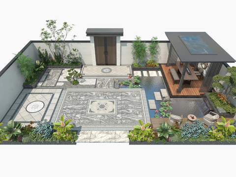 New Chinese Courtyard Garden