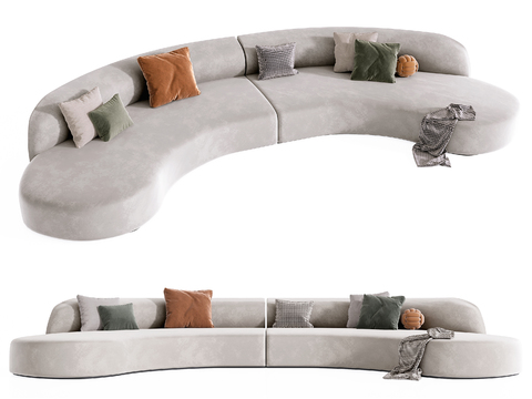 rugiano modern gray shaped sofa