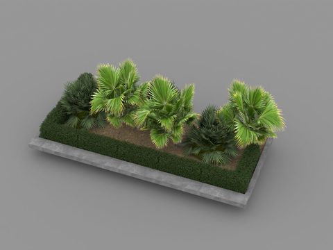 Modern minimalist public green flower bed free