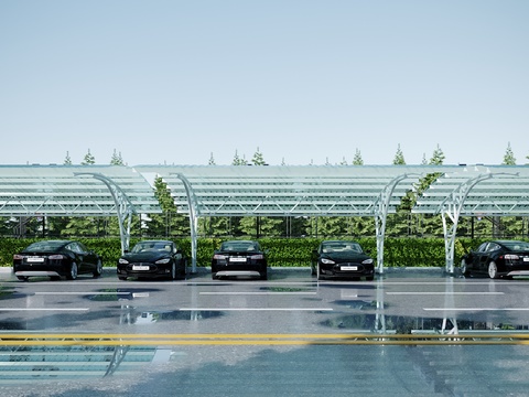 Modern carport parking