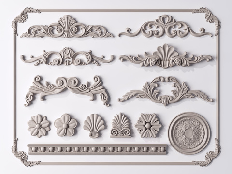 European-style plaster carving