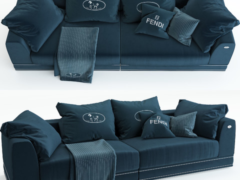 FENDI modern flannel double sofa