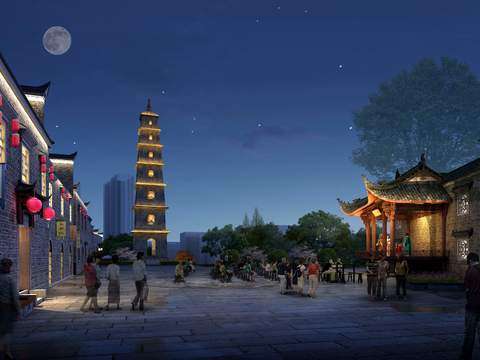 Chinese ancient tower psd